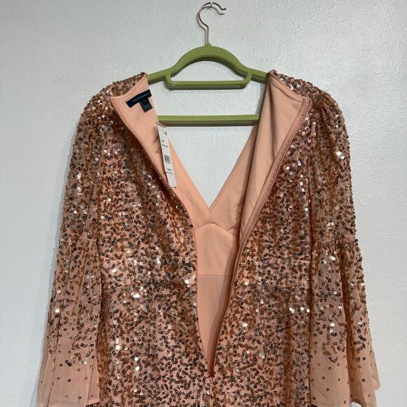French Connection Dusty Pink Cellienne Sequin Mini Dress Sz 8 NWT - Picture 10 of 14